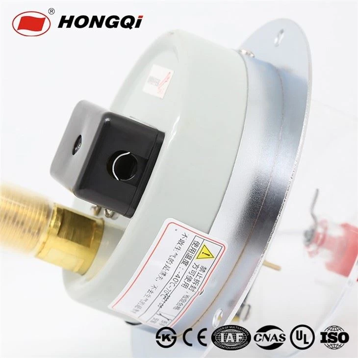 Steel Case Lower Back Connection 0-1MPa Remote Control Warning Gauge