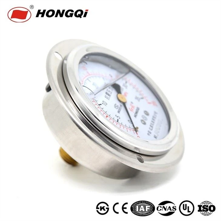 60mm Back Mount Liquid Filled Pressure Gauge Manometer With Flange