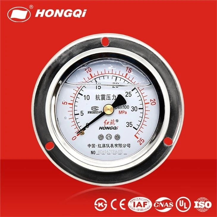 60mm Back Mount Liquid Filled Pressure Gauge Manometer With Flange