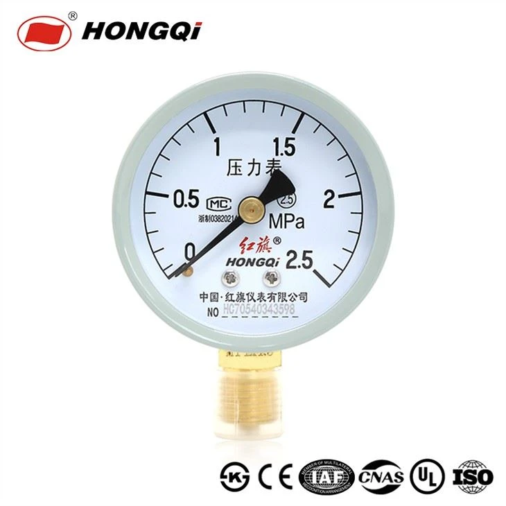 Meranie pre plyn/kvapalinu Hongqi 60mm 2,5" konvenčný tlakomer M10*1.5