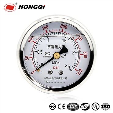 Hongqi 60 mm (2,5") tlakomer plnený tekutým olejom, otrasy/vodotesnosť na zadnej strane